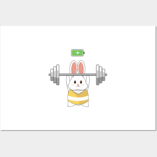 Weightlifting Bunny Posters and Art